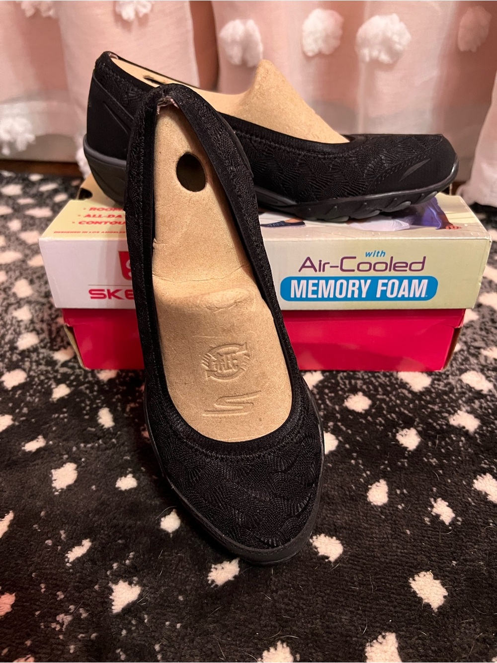 Skechers Black -Play the Game Memory Foam Slip on Comfort Shoe